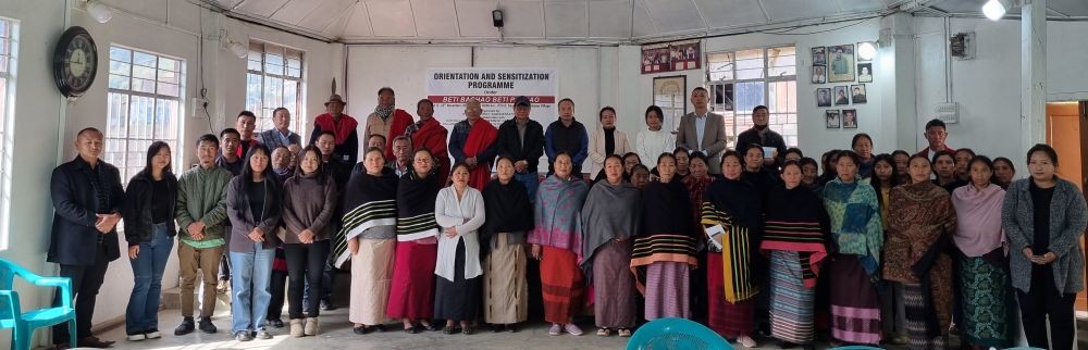 Resource person and participants at the orientation cum sensitization programme under Beti Bachao Beti Padhao held at Village Council Hall, Jakhama on November 22.